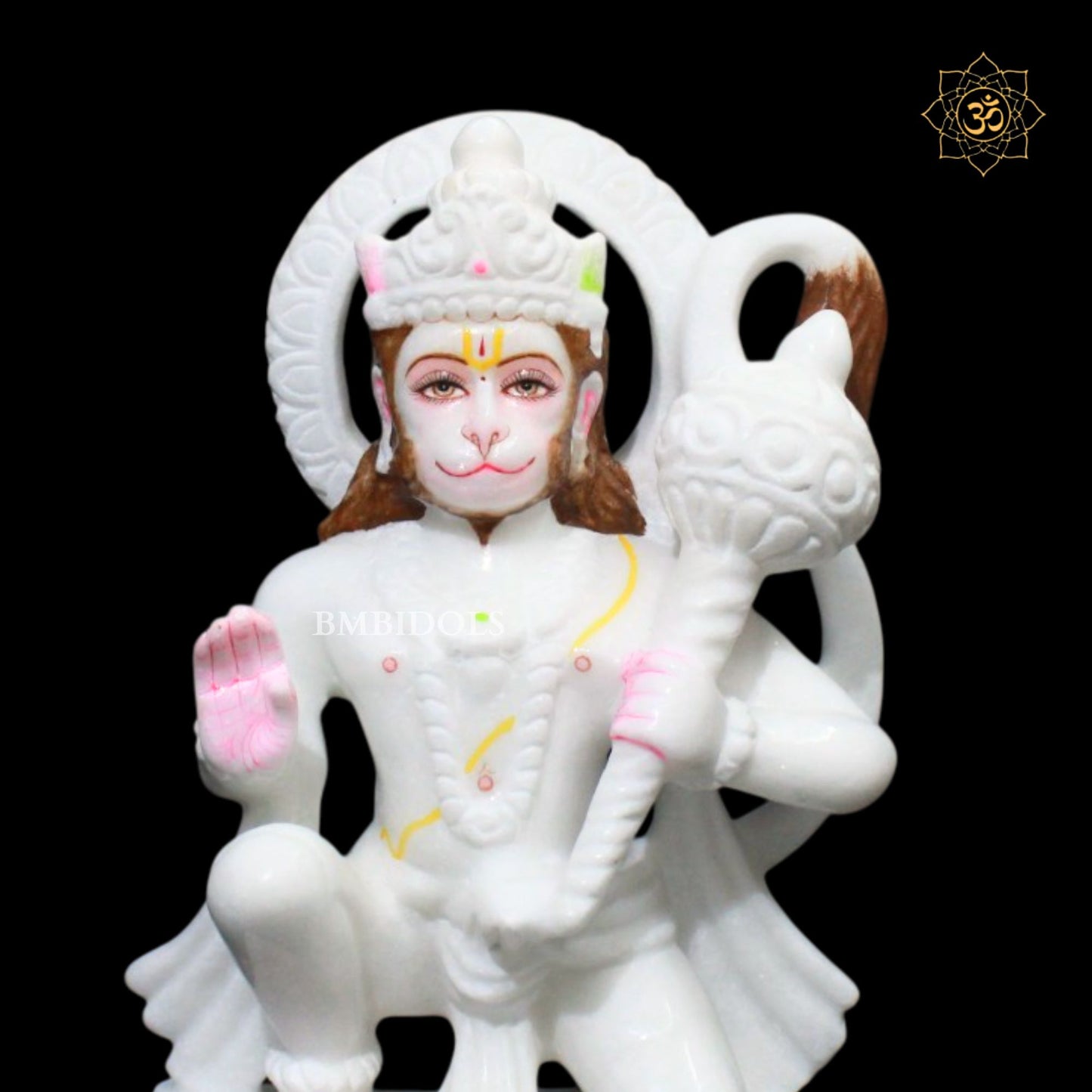 White Hanuman Murti in Makrana Marble in 9inches