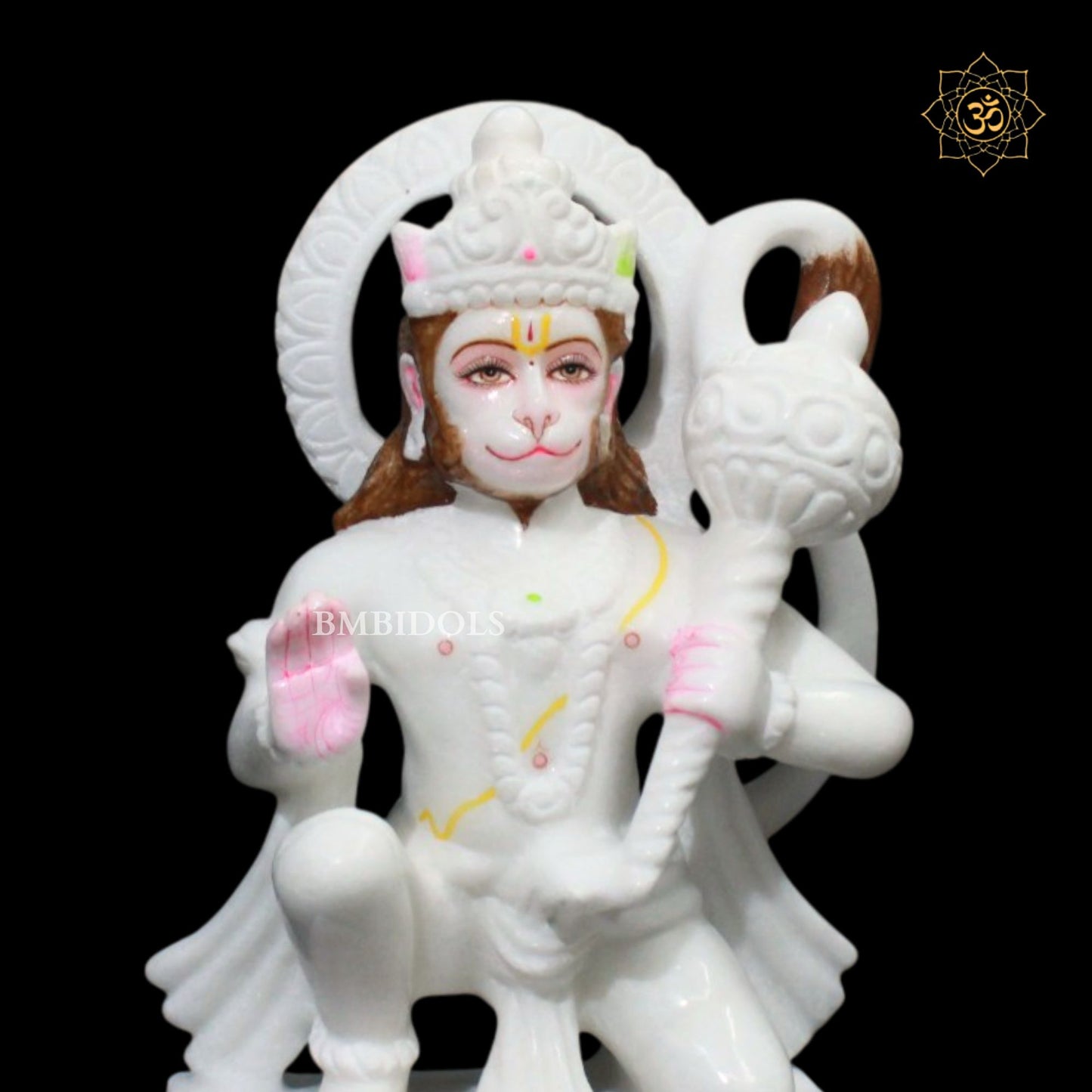 White Hanuman Murti in Makrana Marble in 9inches