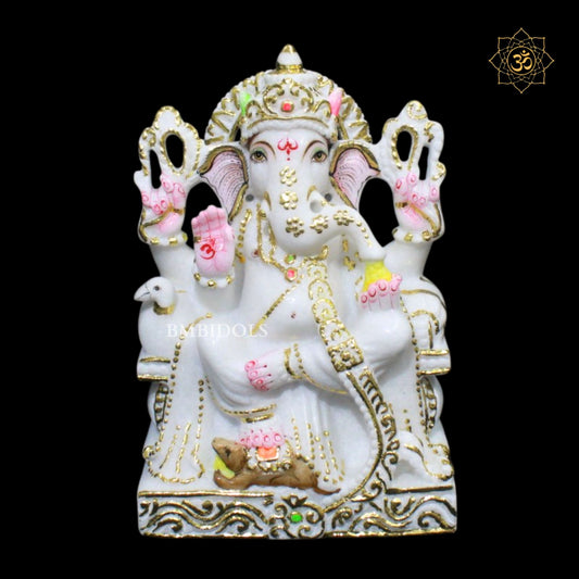 9inch Marble Ganpati Statue in Makrana Marble