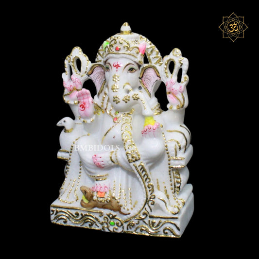 9inch Marble Ganpati Statue in Makrana Marble