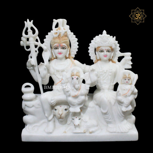 Shiva Parivar Marble Statue in 18inch