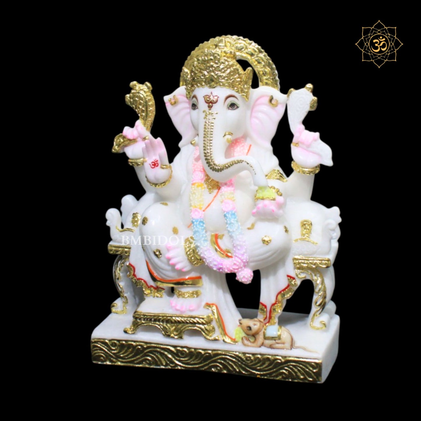 White Marble Ganesha Murti for Homes and Temples
