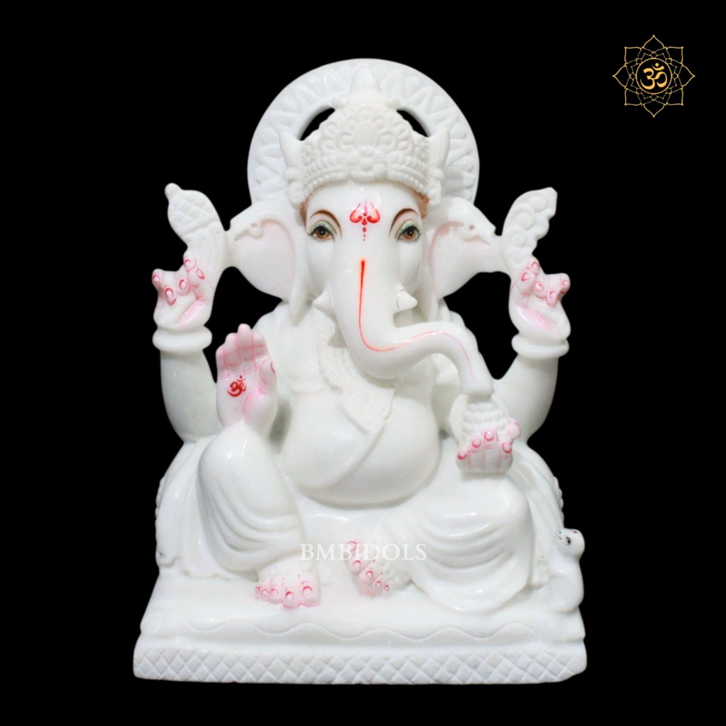Ganesh Bhagwan Marble Murti in 10inches in sitting posture