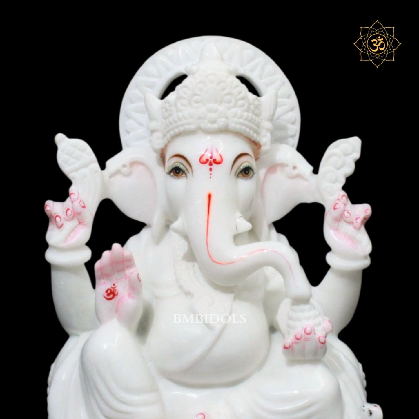 Ganesh Bhagwan Marble Murti in 10inches in sitting posture