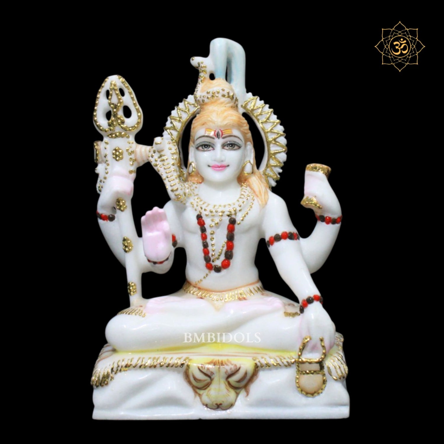 Marble Shiv Parvati with Family