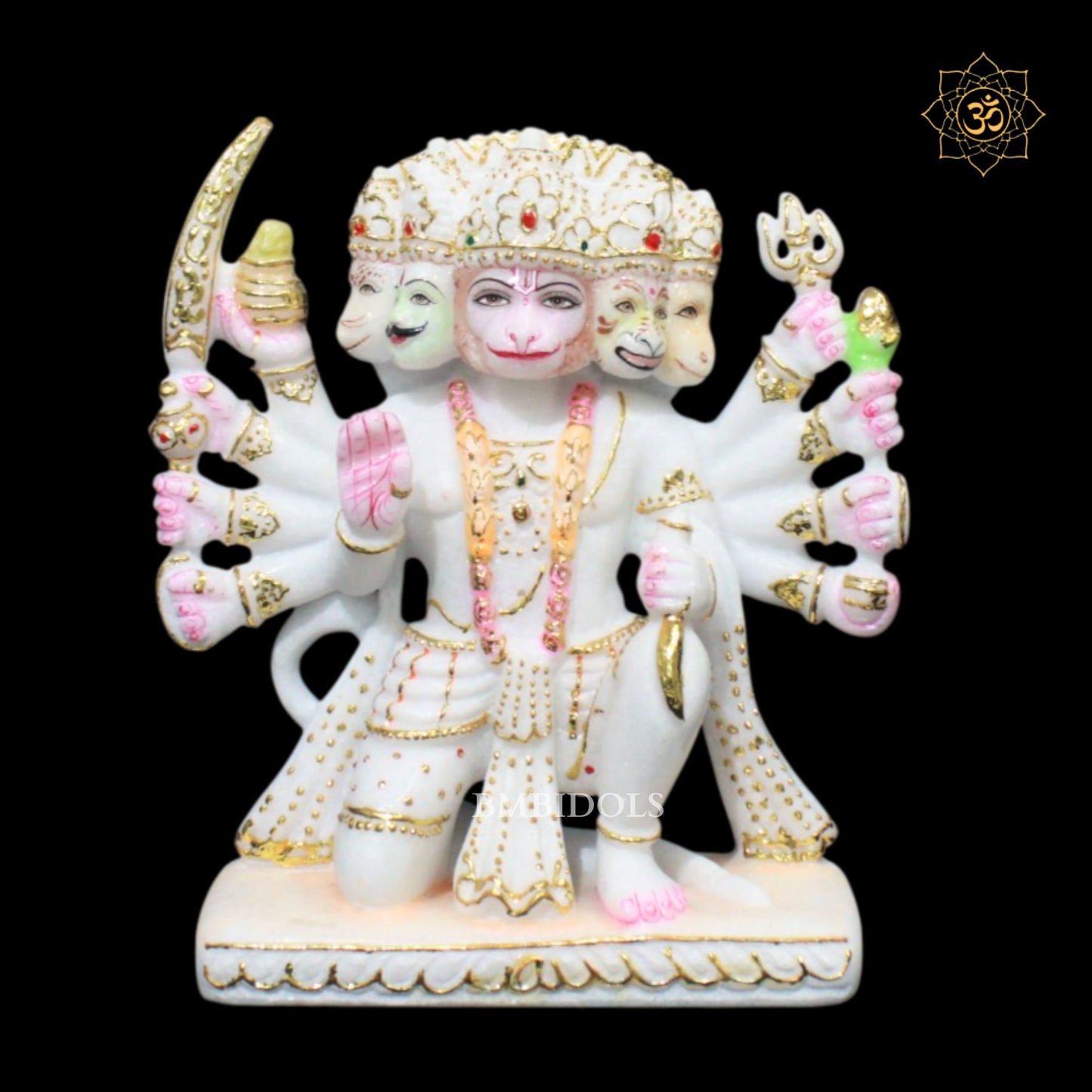 Panchmukhi Hanuman Marble Murti in 10inches Makrana Marble