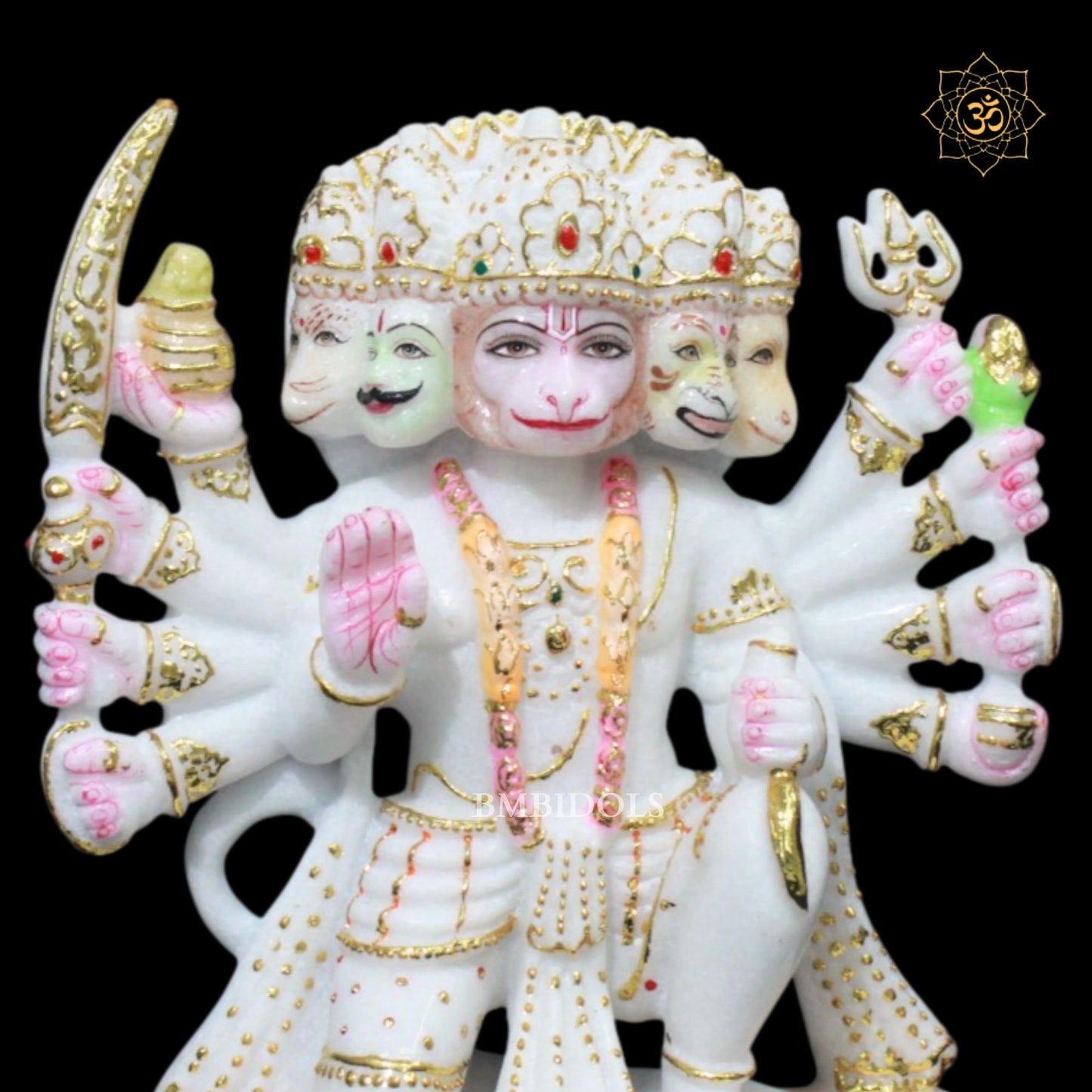 Panchmukhi Hanuman Marble Murti in 10inches Makrana Marble