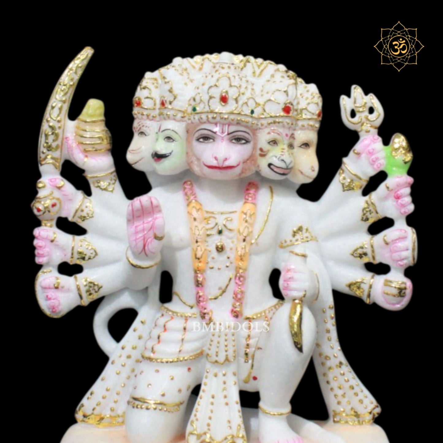 Panchmukhi Hanuman Marble Murti in 10inches Makrana Marble