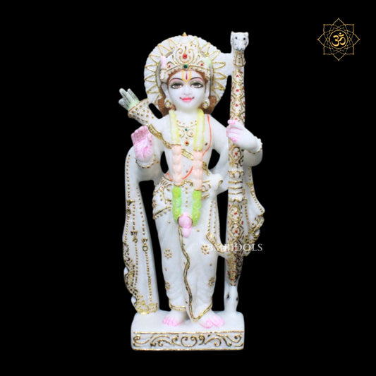 Pure White Ram Darbar Marble Murti in 12inches