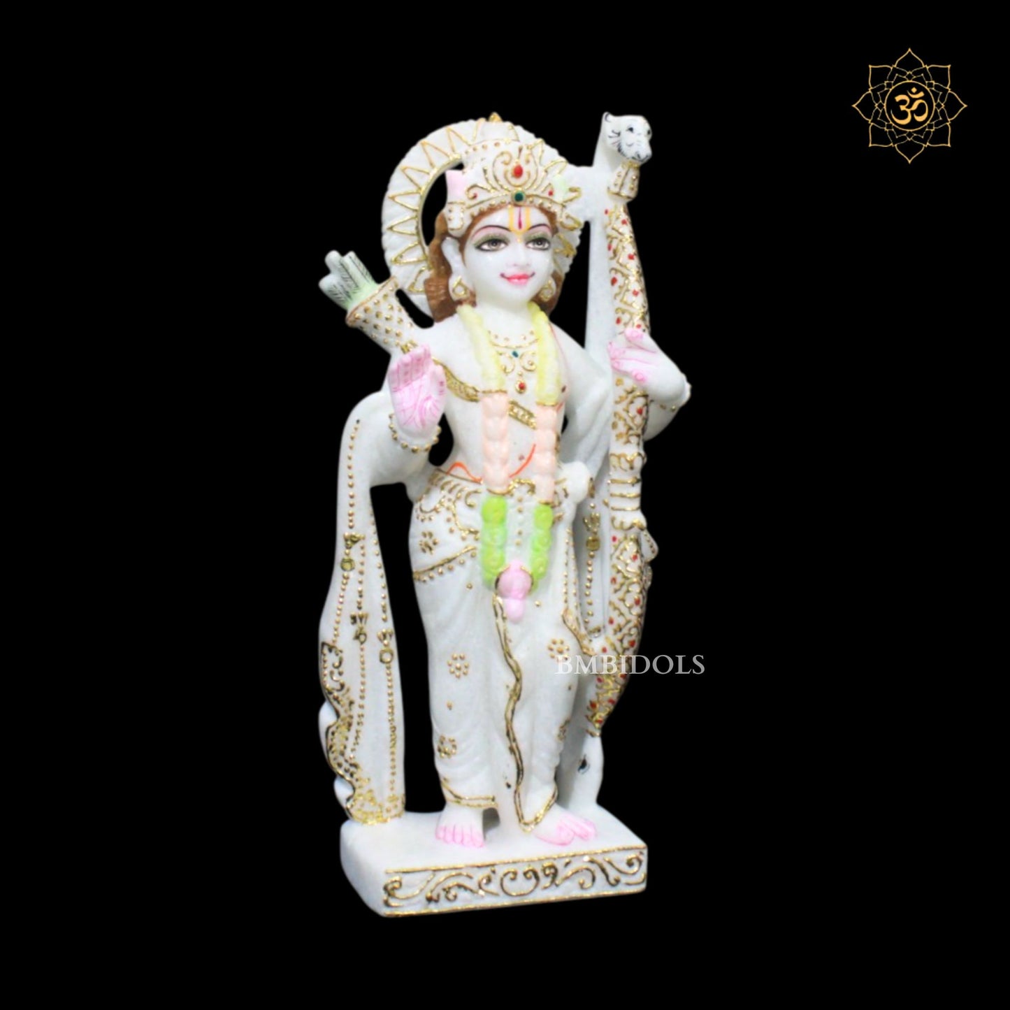 Pure White Ram Darbar Marble Murti in 12inches