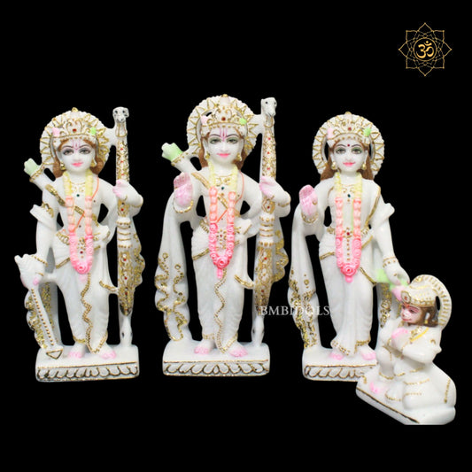 Ram Darbar Marble Murti in 9inches for Ghar Mandirs