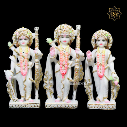 Ram Darbar Marble Murti in 9inches for Ghar Mandirs