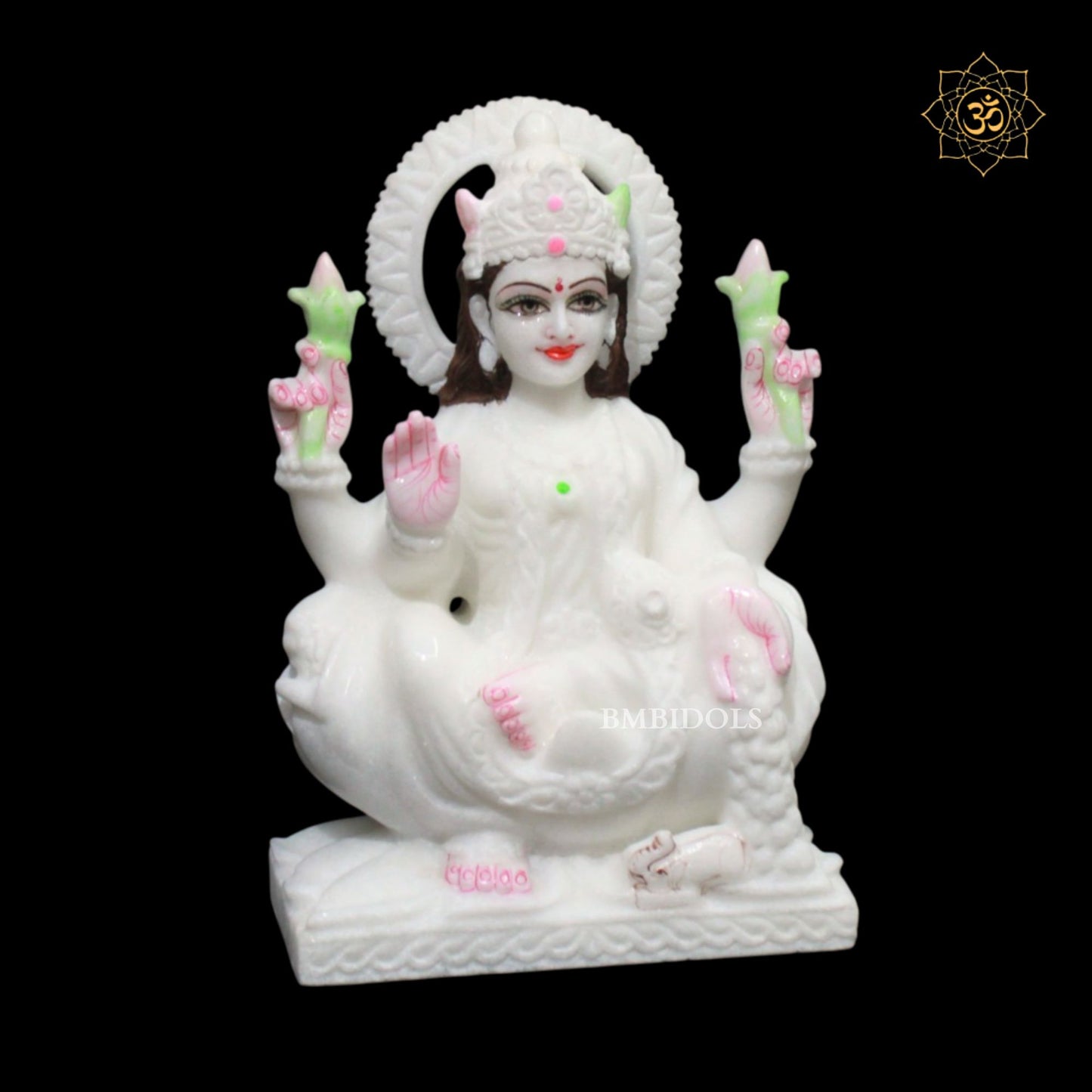 9inch Marble Ganesh Lakshmi Saraswati Statue in Makrana Marble
