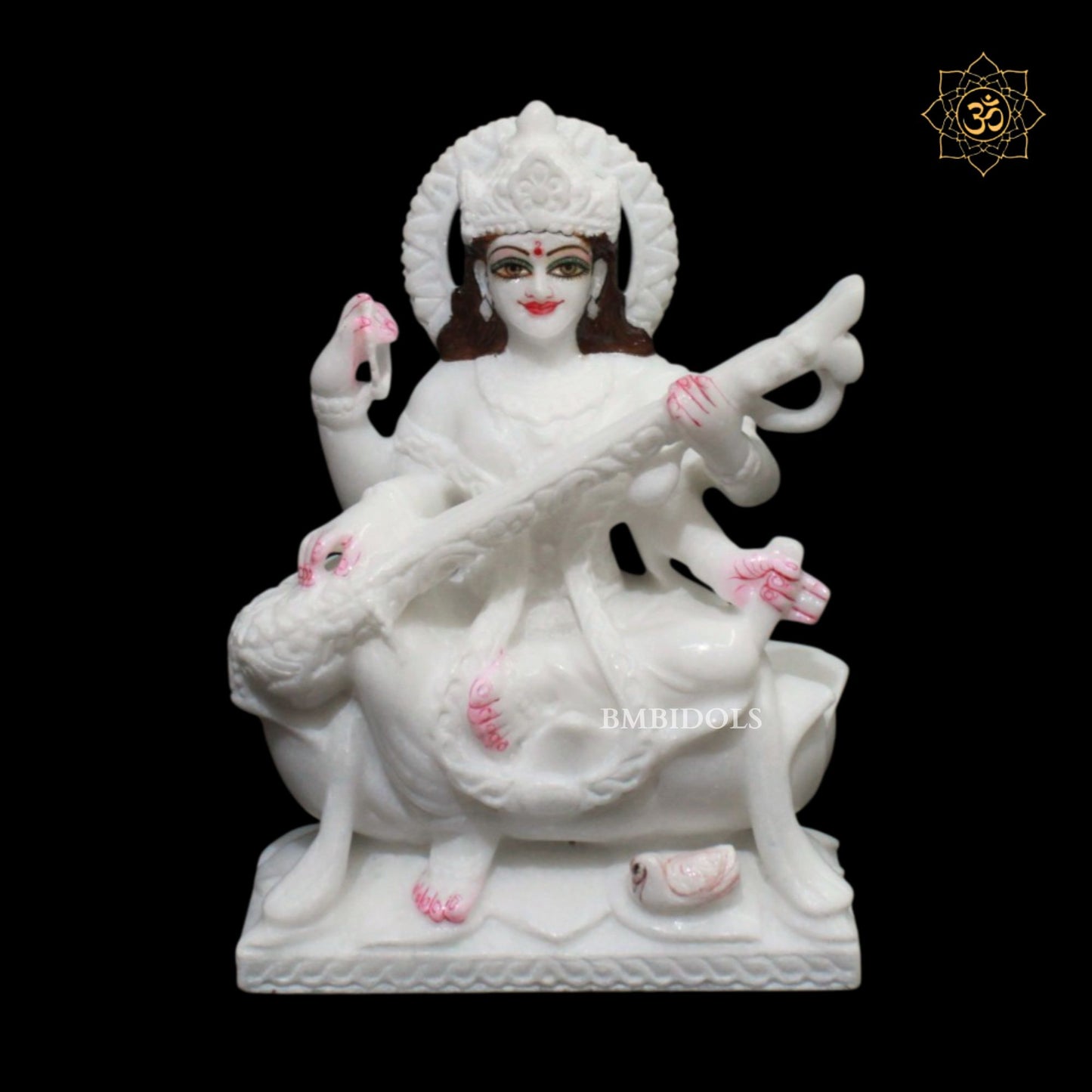Ganesh Lakshmi Saraswati Marble Murti in 9inches for Makrana Marble