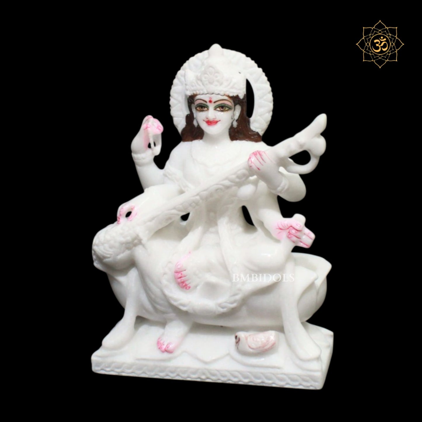 Ganesh Lakshmi Saraswati Marble Murti in 9inches for Makrana Marble