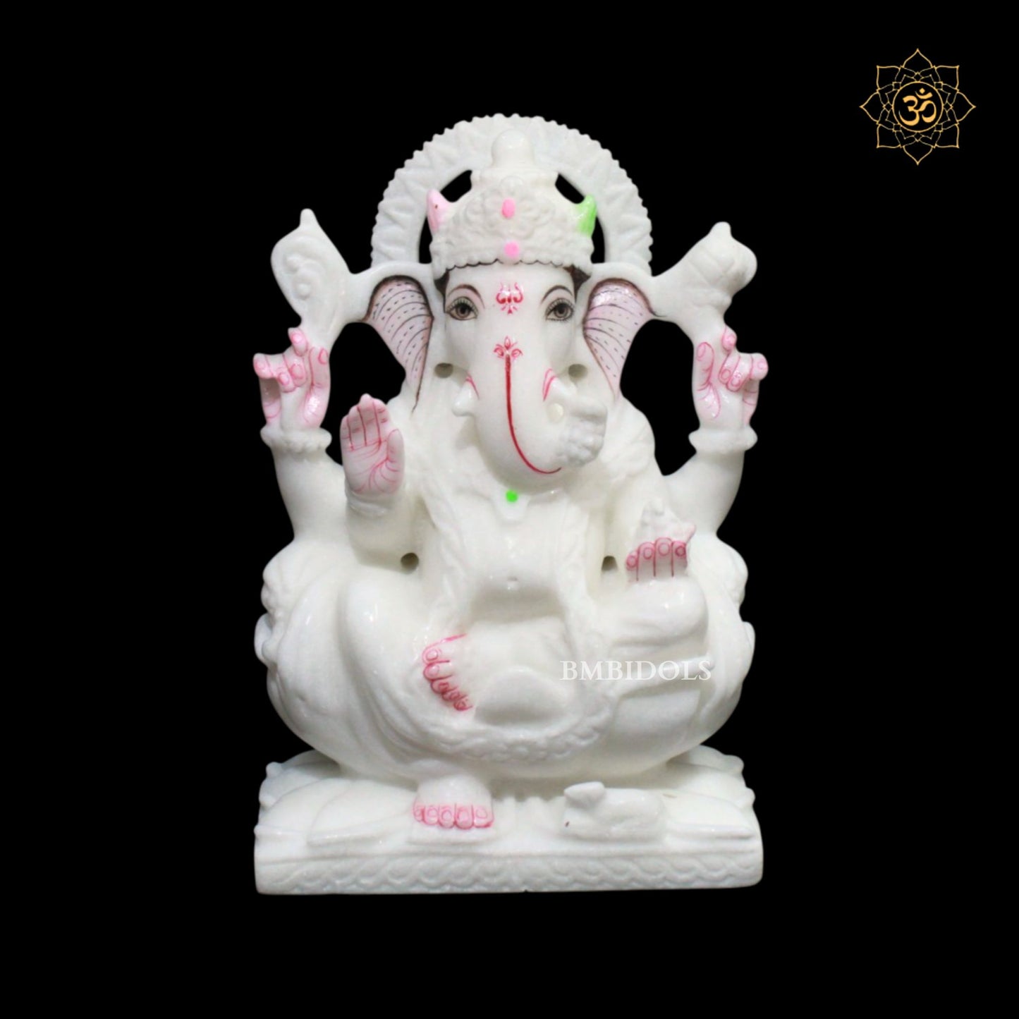 Ganesh Lakshmi Saraswati Marble Murti in 9inches for Makrana Marble