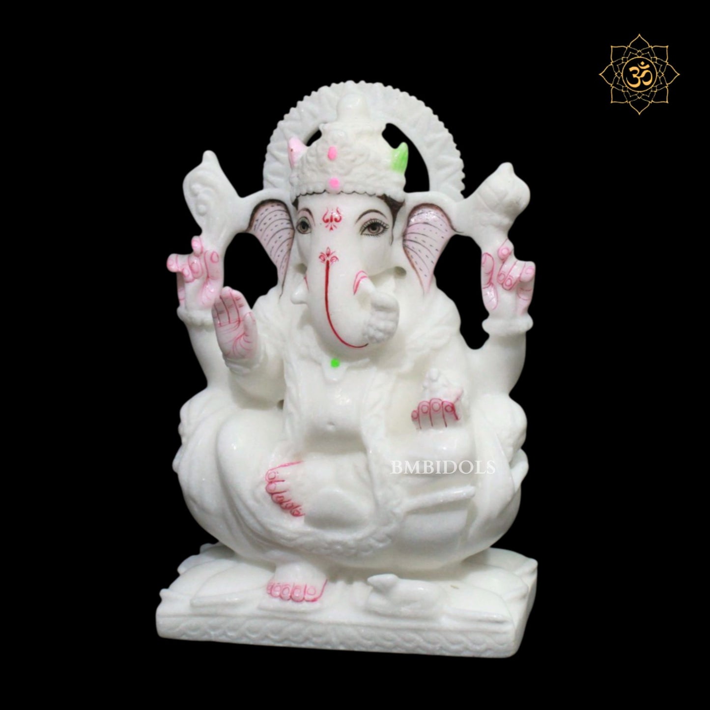 Ganesh Lakshmi Saraswati Marble Murti in 9inches for Makrana Marble