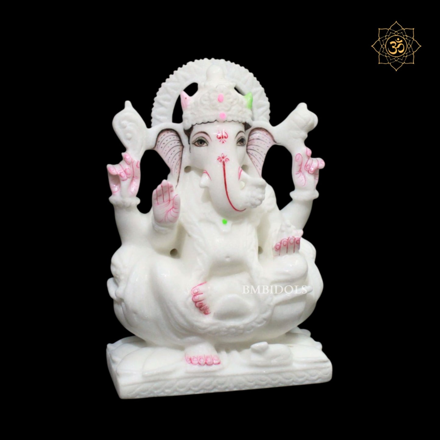 Ganesh Lakshmi Saraswati Marble Murti in 9inches for Makrana Marble