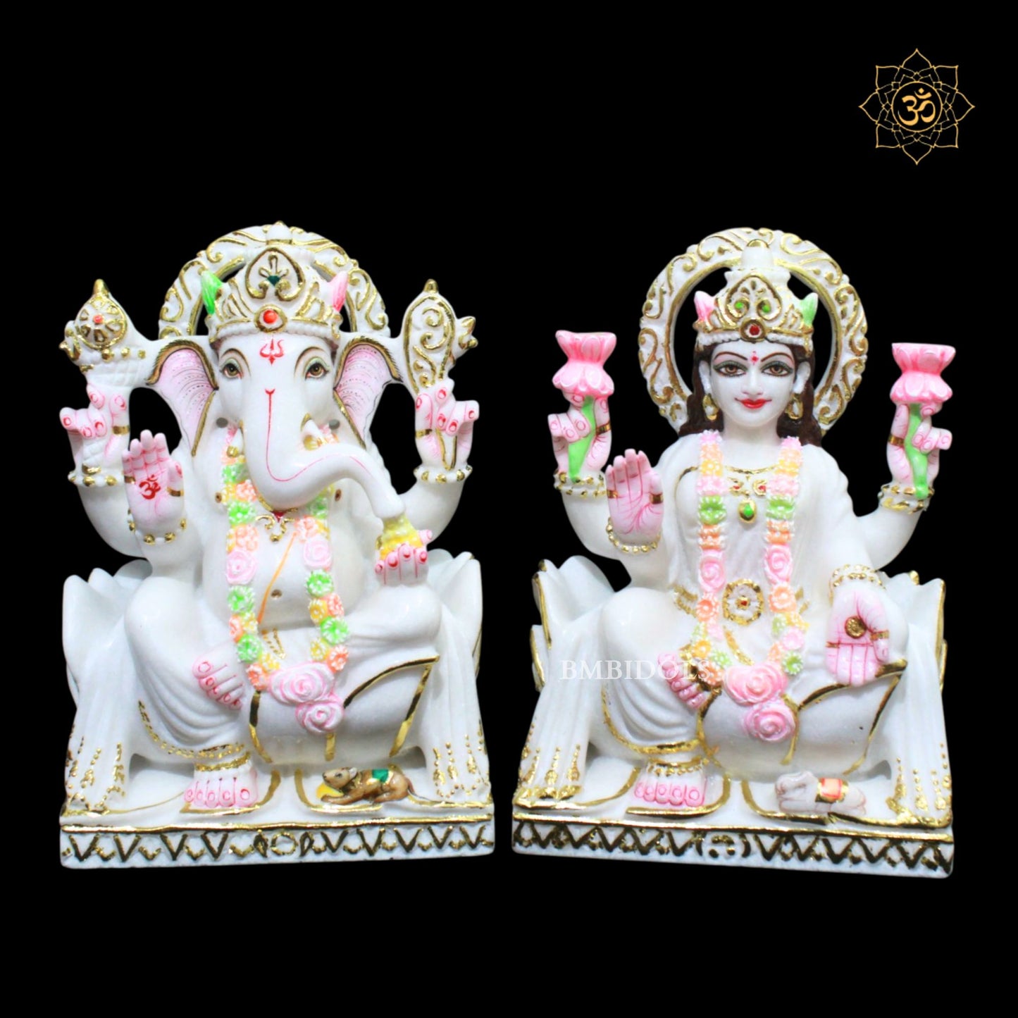Ganesh Lakshmi Marble Statue in 1feet