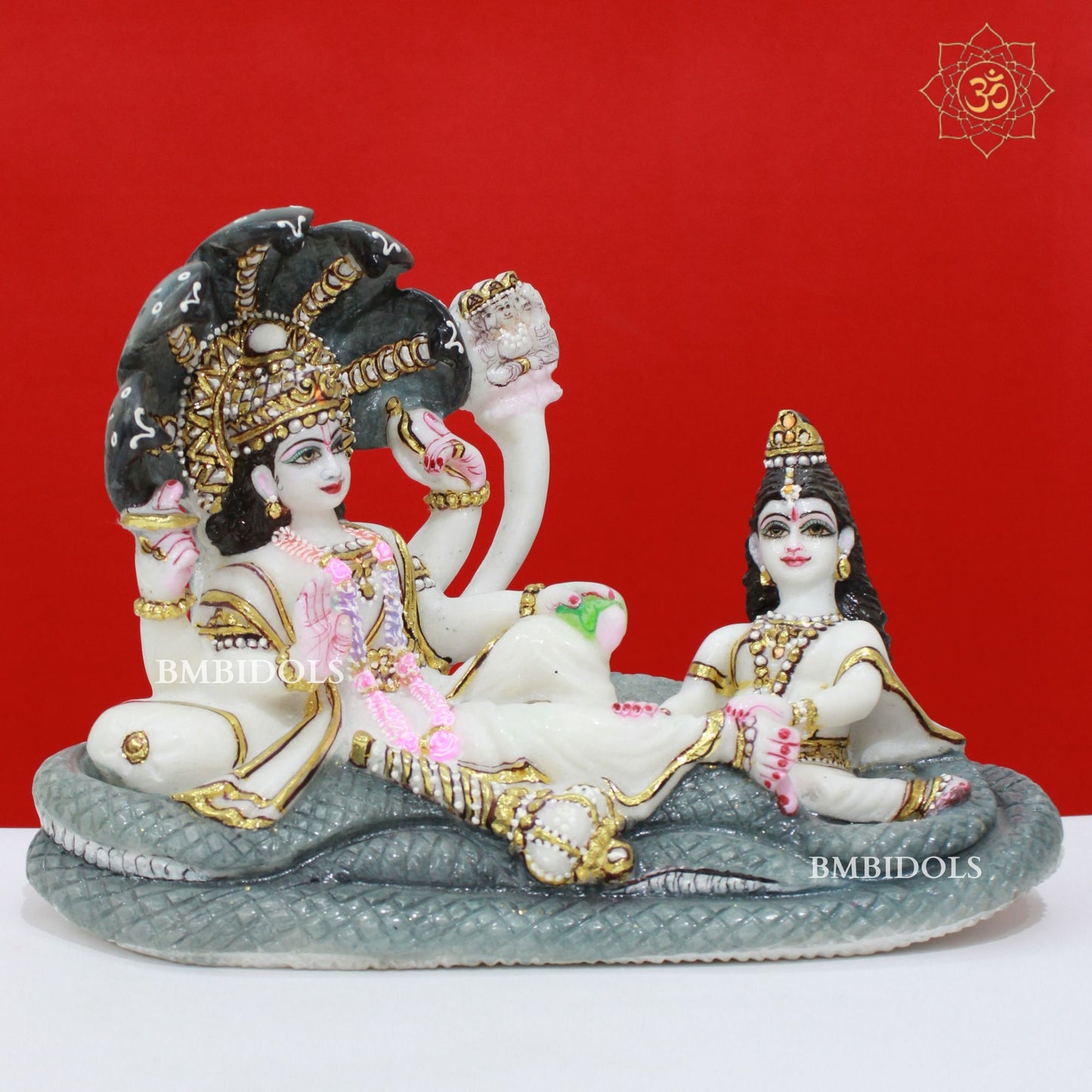 Marble Lakshmi Narayan Murti made in Makrana Marble in 12inches