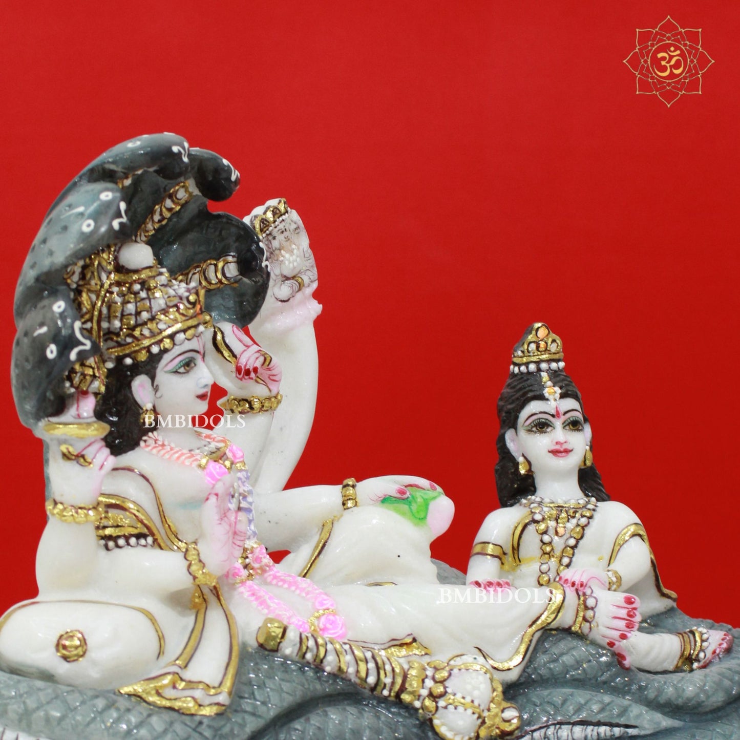 Marble Lakshmi Narayan Murti made in Makrana Marble in 12inches