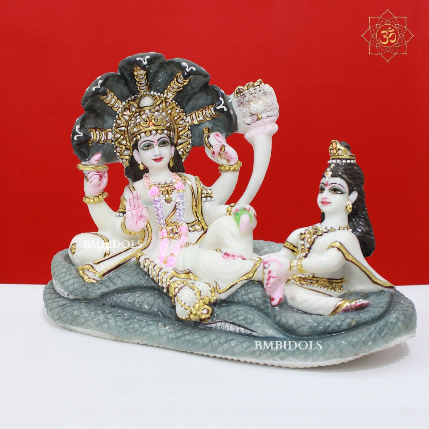 Marble Lakshmi Narayan Murti made in Makrana Marble in 12inches