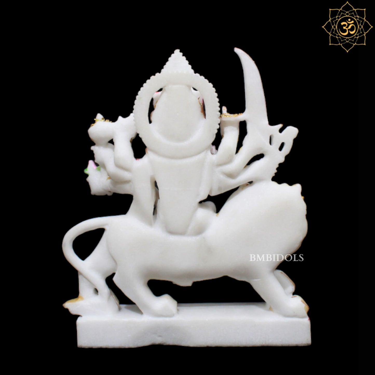 Small Durga Marble Murti in 9inches for Homes and Temples