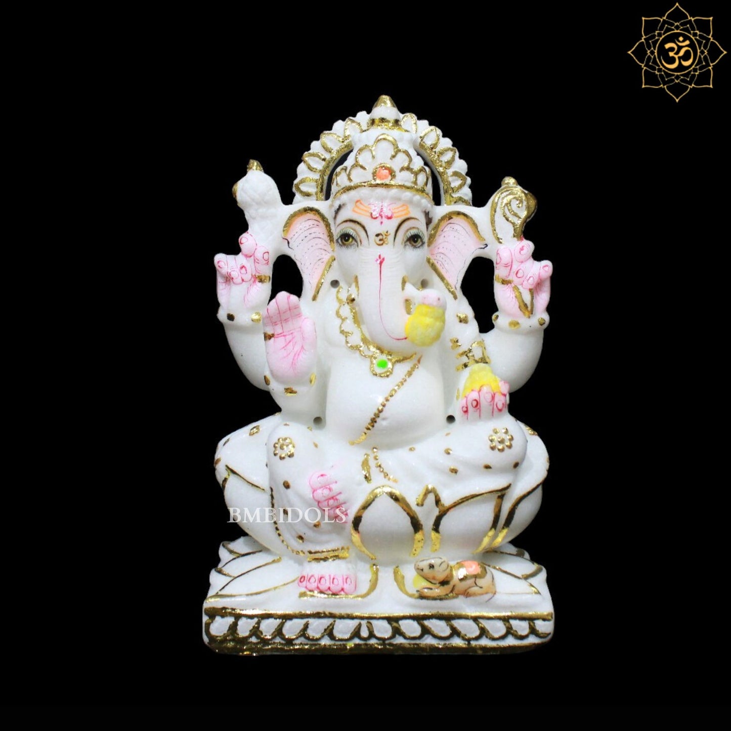 White Small Ganesh Lakshmi Murti for Homes and Temples in 9inches