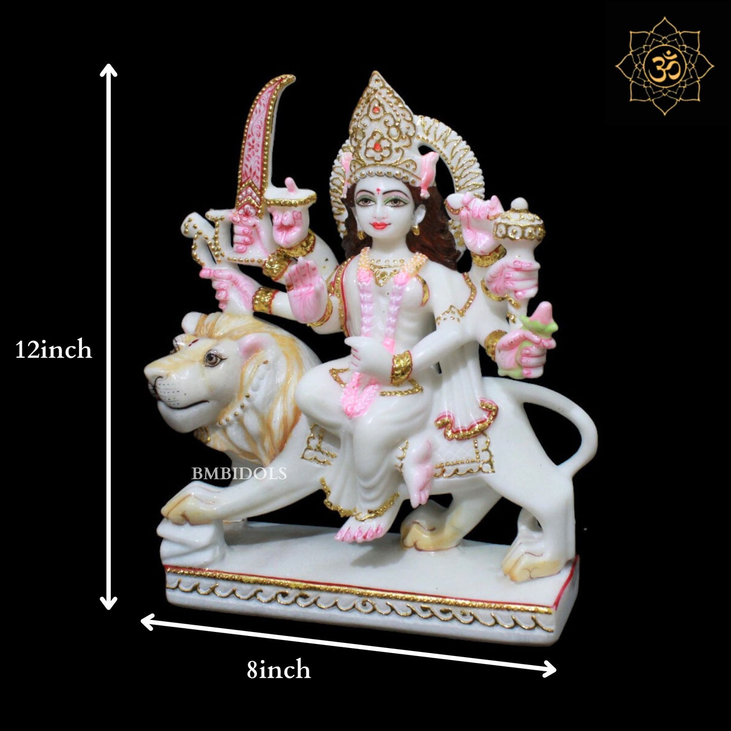 12inch Durga Marble Murti for Homes and Temples in Makrana Marble