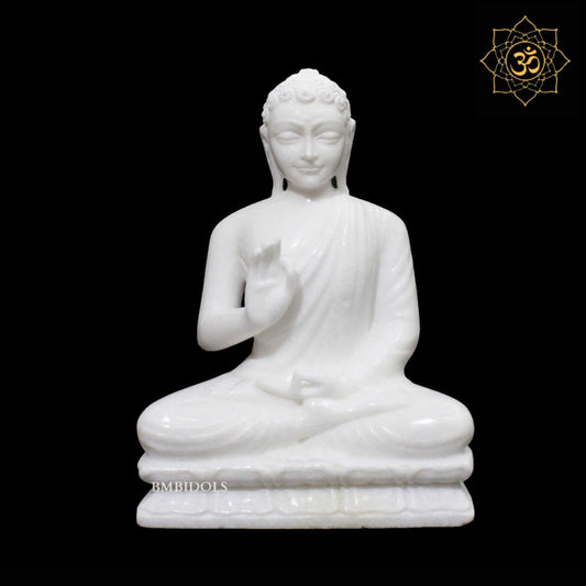 White Buddha Marble Statue in 11inch in Meditation Posture