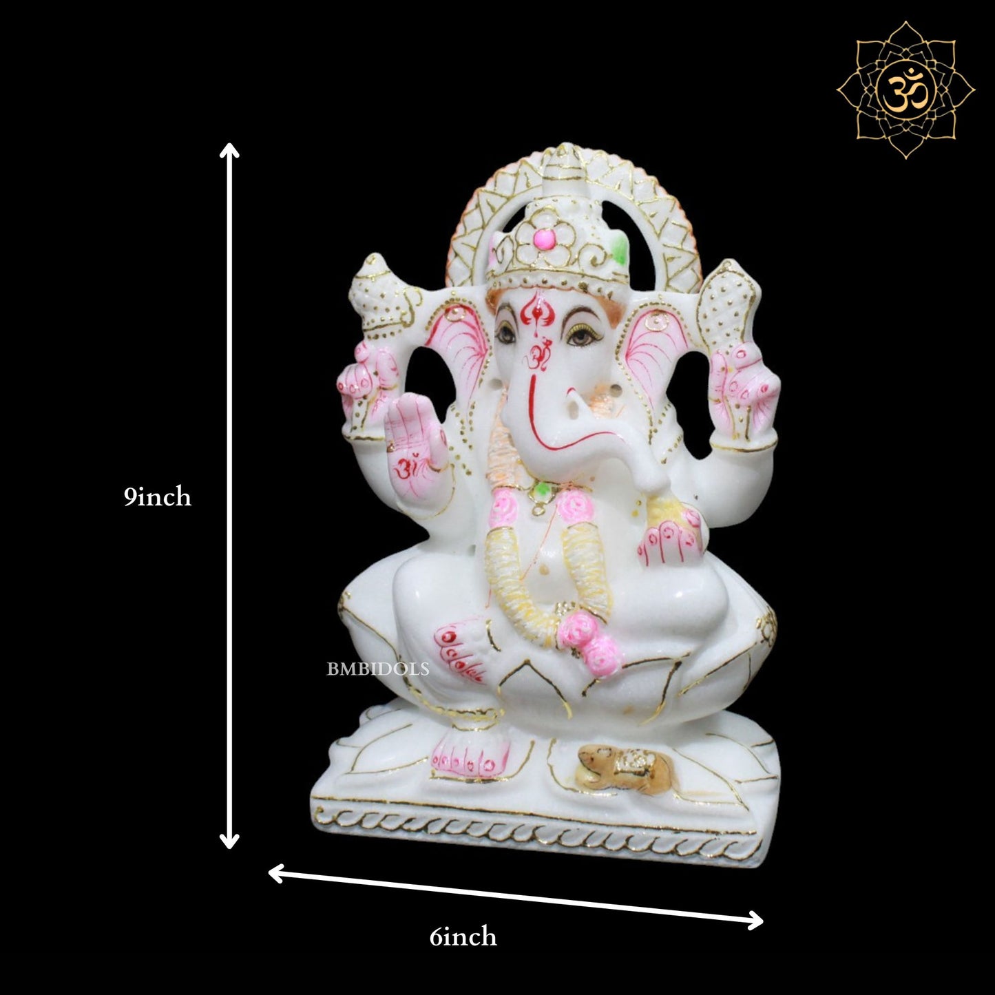 Marble Ganesh Lakshmi Murti for Homes and Temples in 9inch