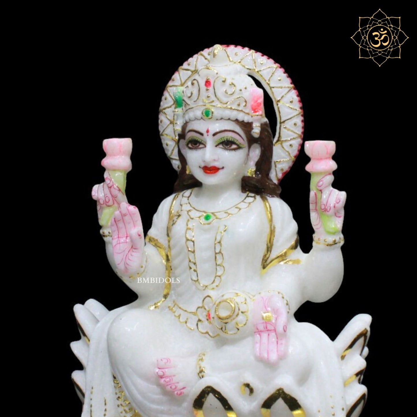 Ganesh Laxmi Marble Murti for Homes and Temples in 12inches