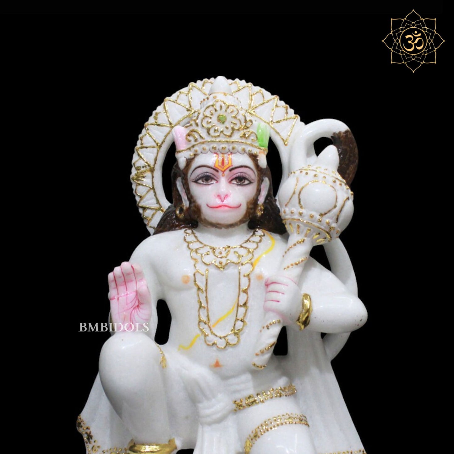 White Marble Hanuman Murti for Homes and Temples in 1feet