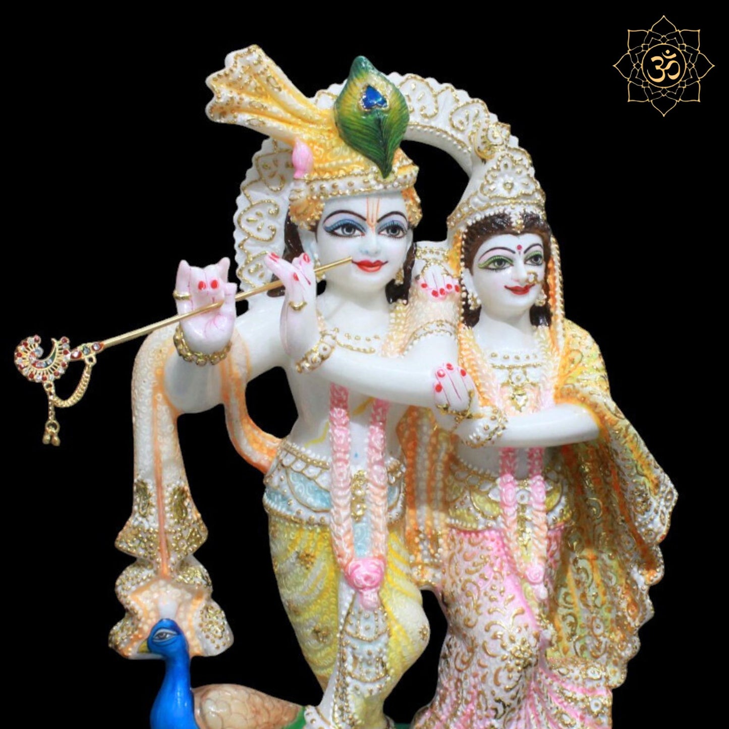 Beautiful Marble Jugal Radha Krishna Murti for Homes and Temples