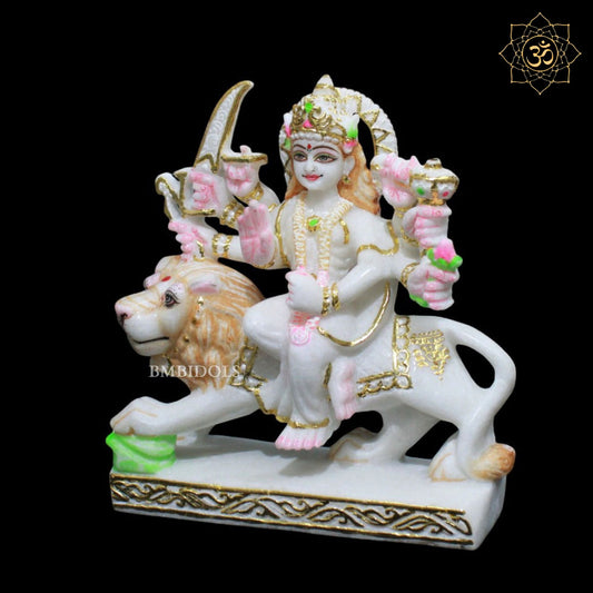 10inch Marble Durga Mata Murti for Homes and Temples in 10inches