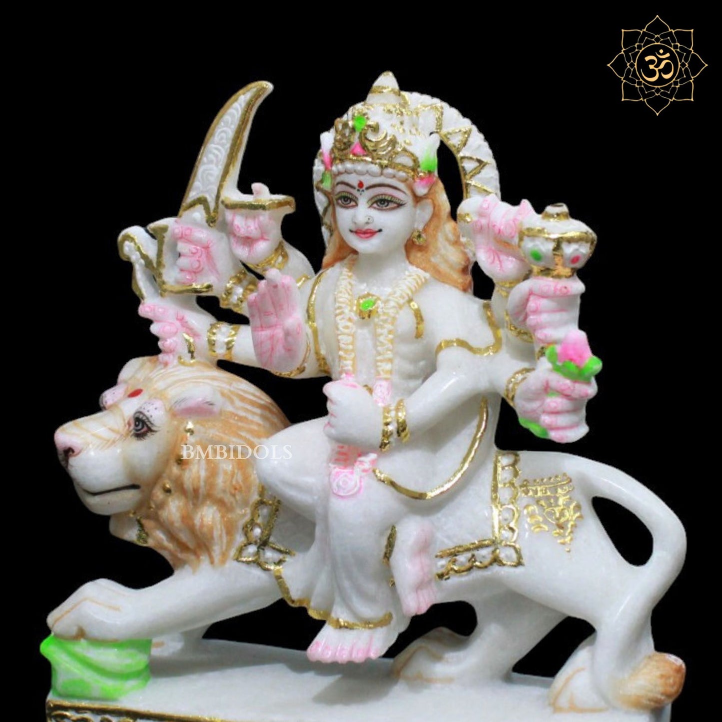 10inch Marble Durga Mata Murti for Homes and Temples in 10inches