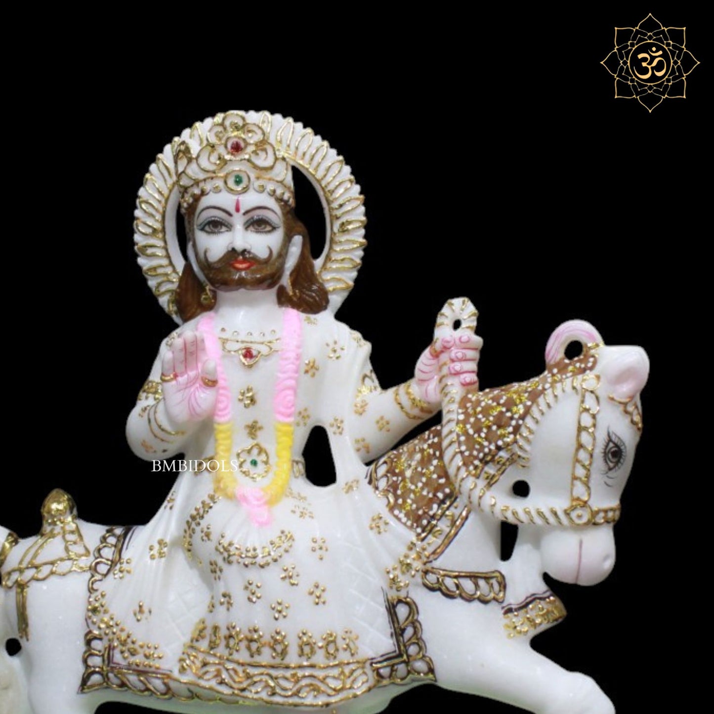 Ram Dev Baba Marble Murti in Makrana Marble in 12inches