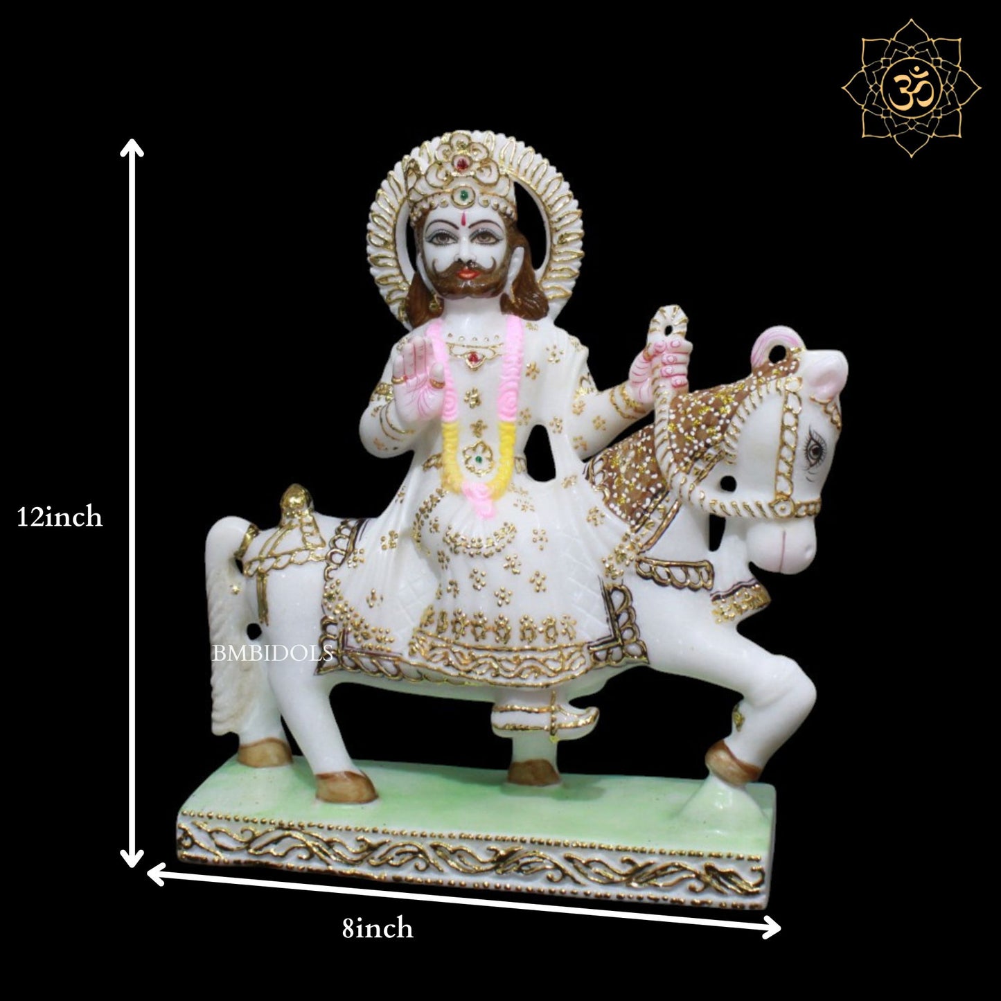 Ram Dev Baba Marble Murti in Makrana Marble in 12inches