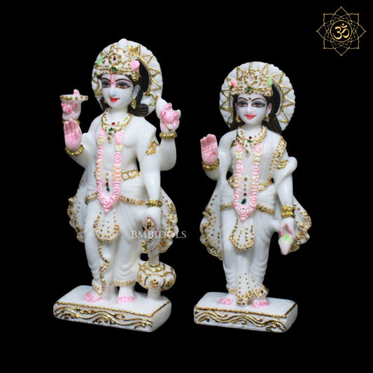 Lakshmi Narayan Marble Murti for Homes and Temples in 9inches