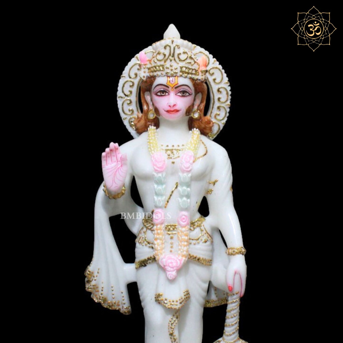 Ashirwad Marble Hanuman Murti in 15inch for Home and Temple