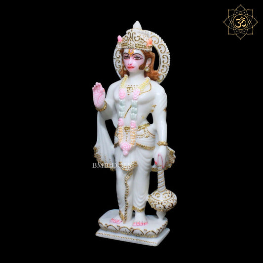 Ashirwad Marble Hanuman Murti in 15inch for Home and Temple