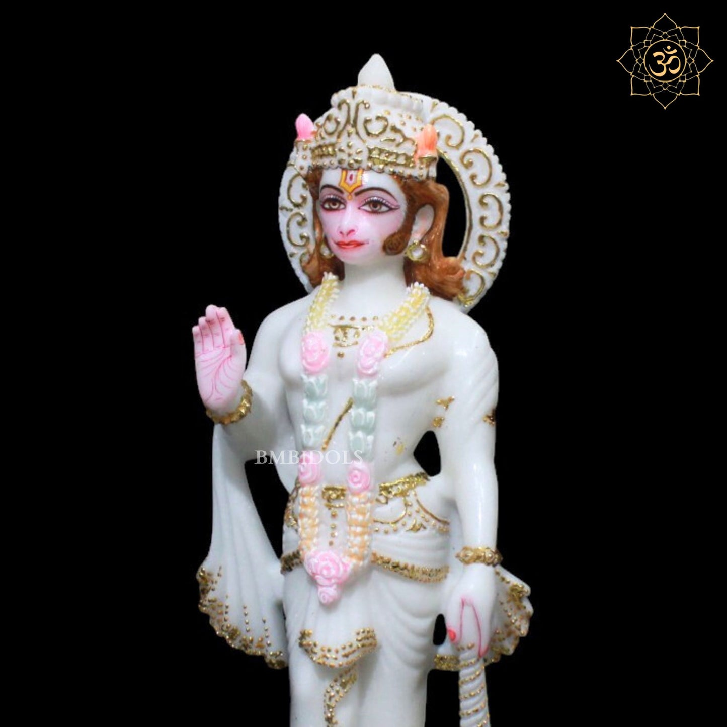 Ashirwad Marble Hanuman Murti in 15inch for Home and Temple