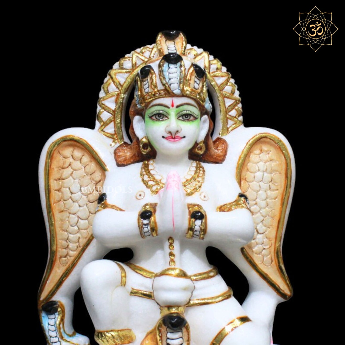 Garud Marble Statue for Homes and Temples in 9inches