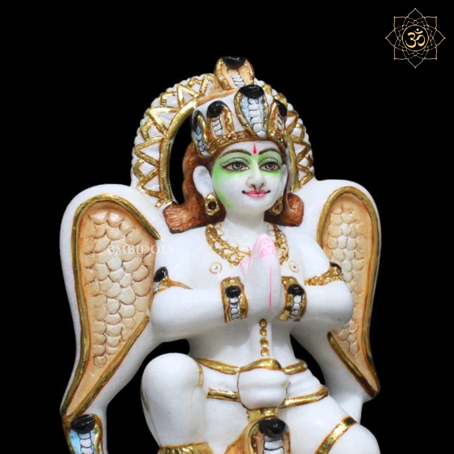 Garud Marble Statue for Homes and Temples in 9inches