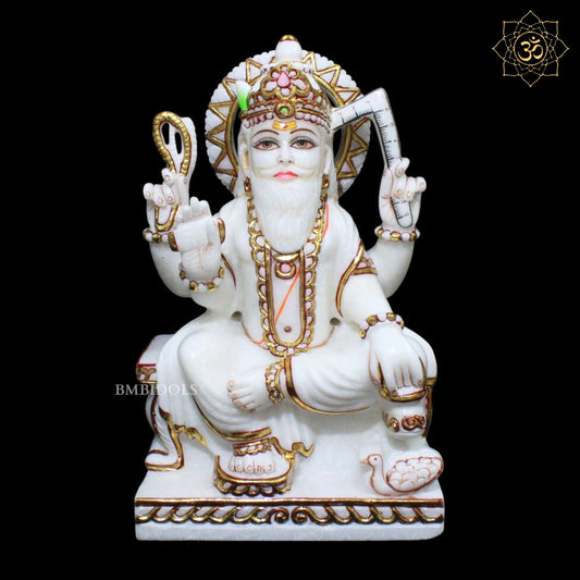 Marble Vishwakarma Murti for Homes and Temples in 12inches