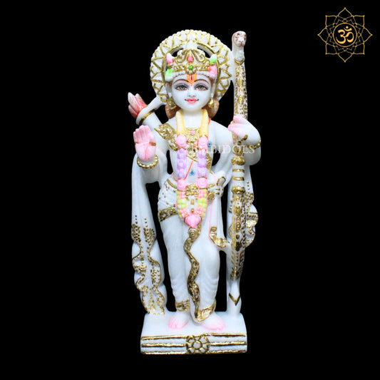 Ram Darbar Marble Statue in Makrana Marble with Ram, Lakshman, Sita and Hanuman