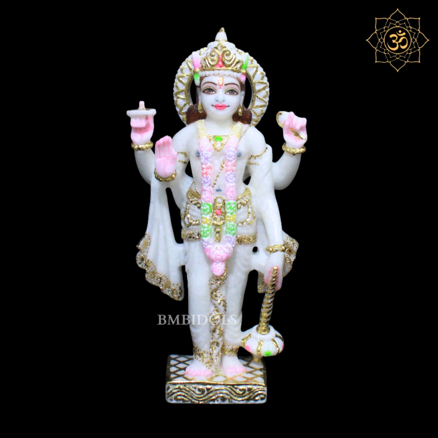 Vishnu Lakshmi Marble Murti in Standing Posture in Makrana Marble