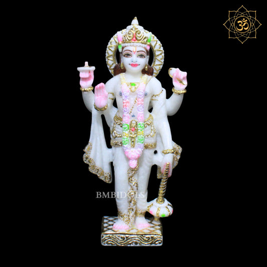 Vishnu Lakshmi Marble Murti in Standing Posture in Makrana Marble