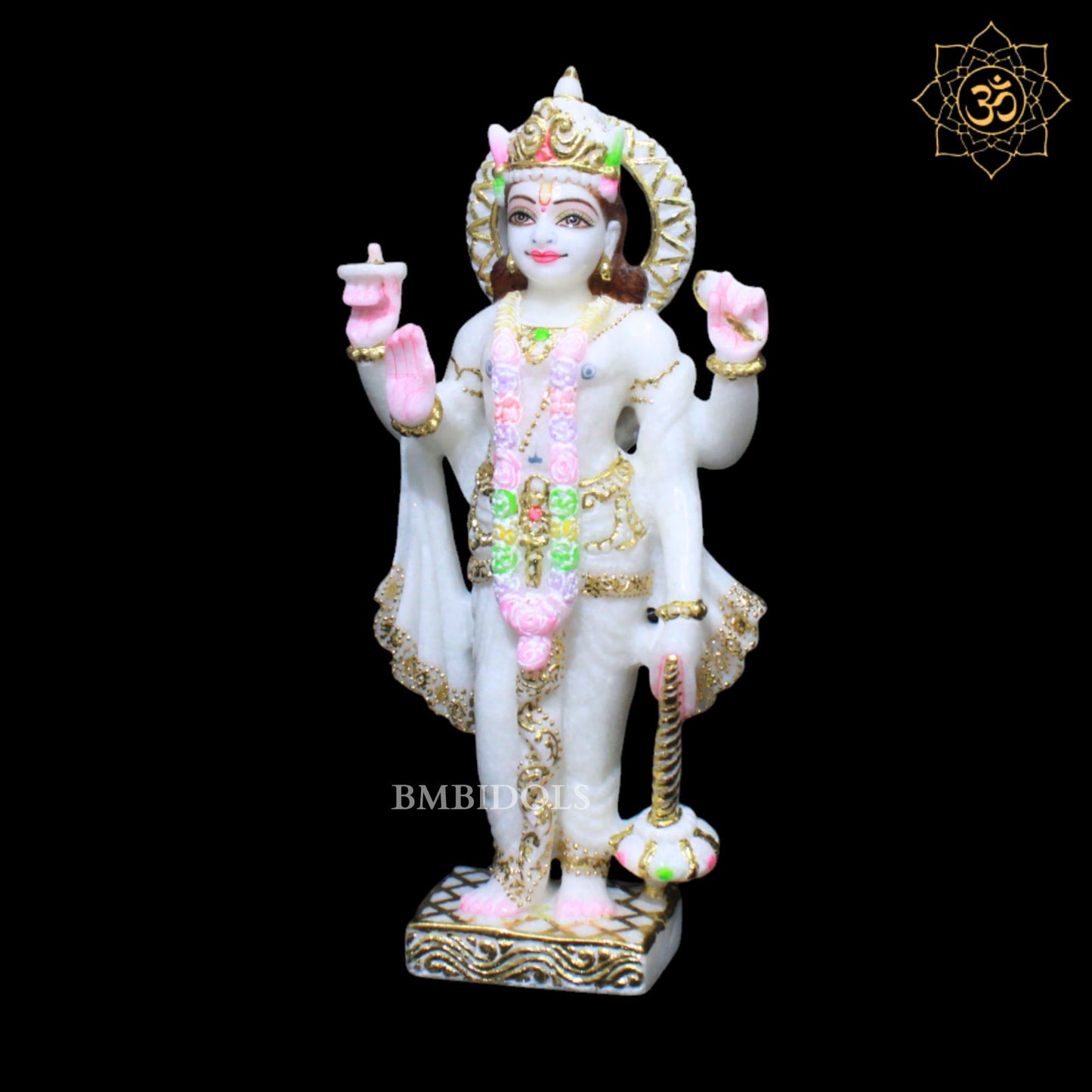 Vishnu Lakshmi Marble Murti in Standing Posture in Makrana Marble