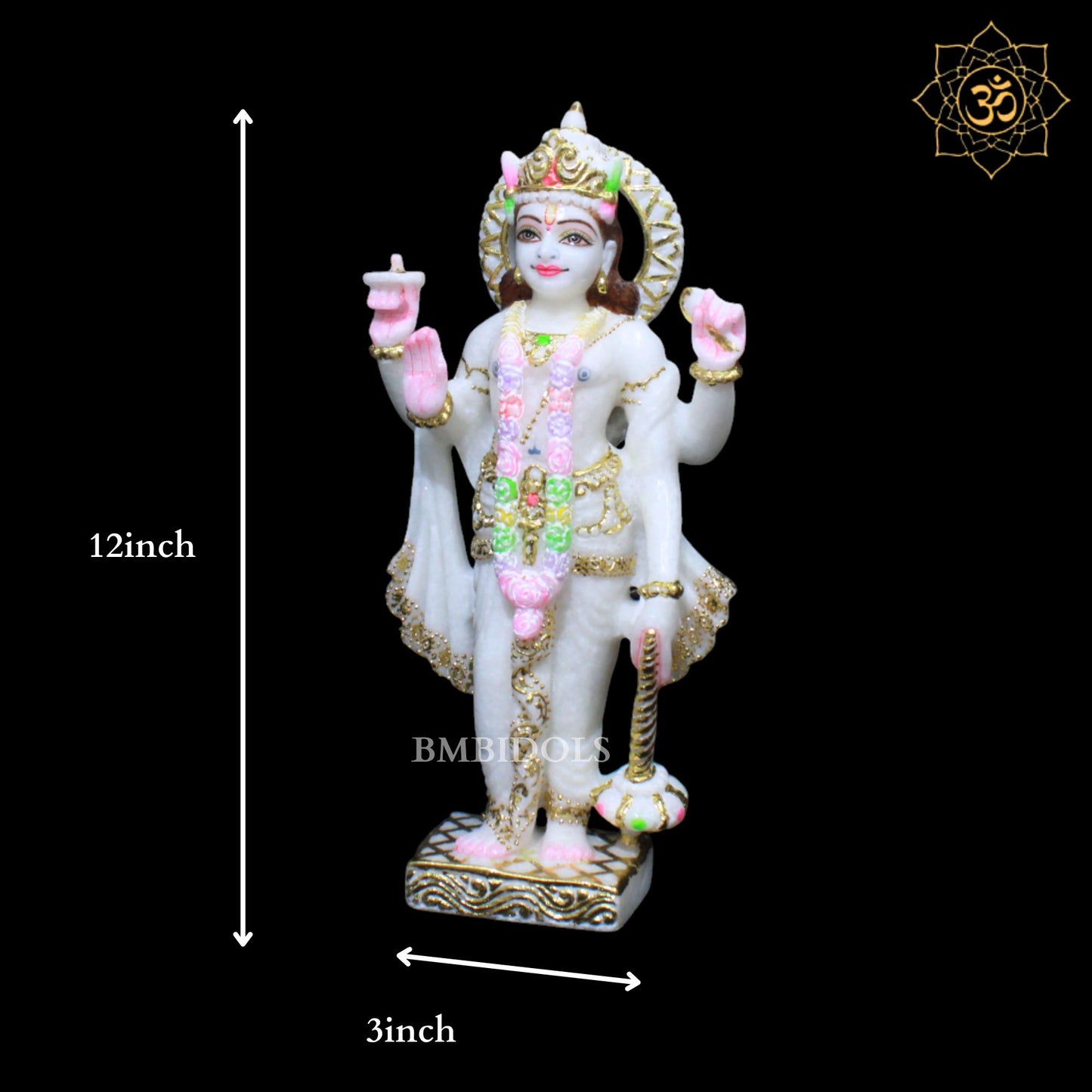 Vishnu Lakshmi Marble Murti in Standing Posture in Makrana Marble